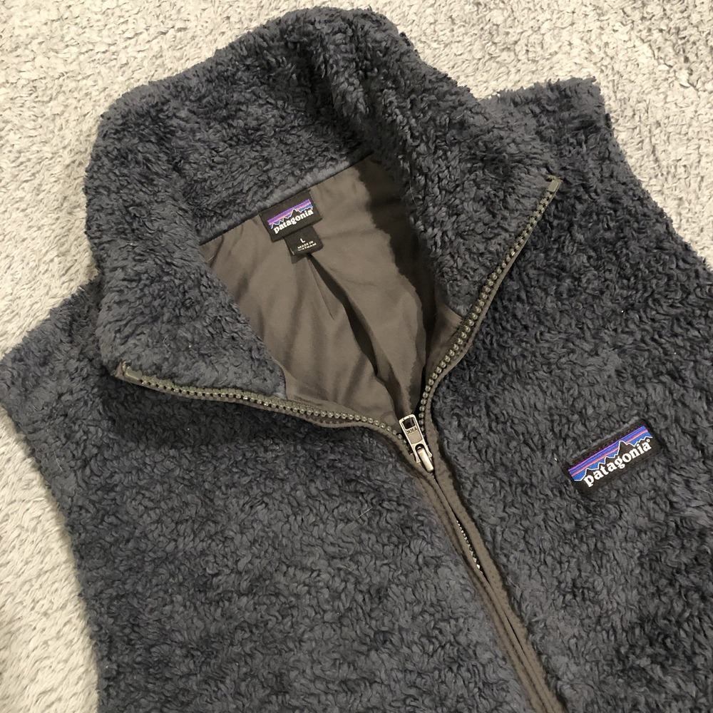 2015 Patagonia Women's L Retro Deep Pile Vest Gray Sleeveless Sweater Jumper